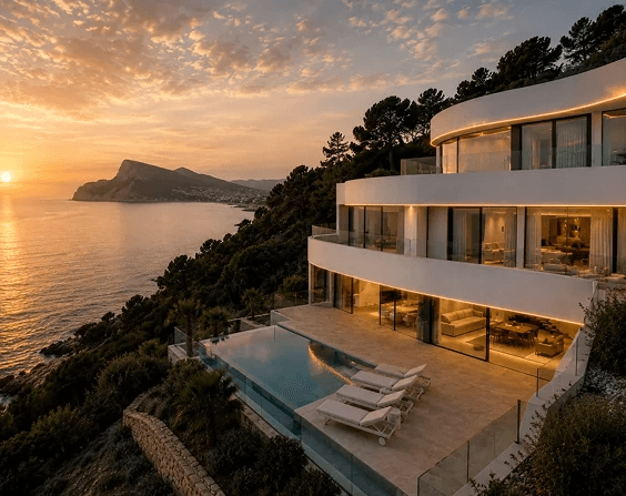 New build luxury villa in Costa Blanca with modern architecture