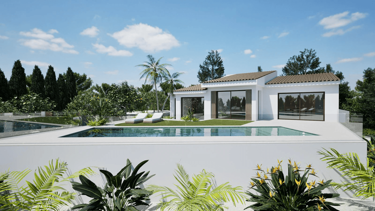 Elegant Villa with Guest Apartment by the Golf Course