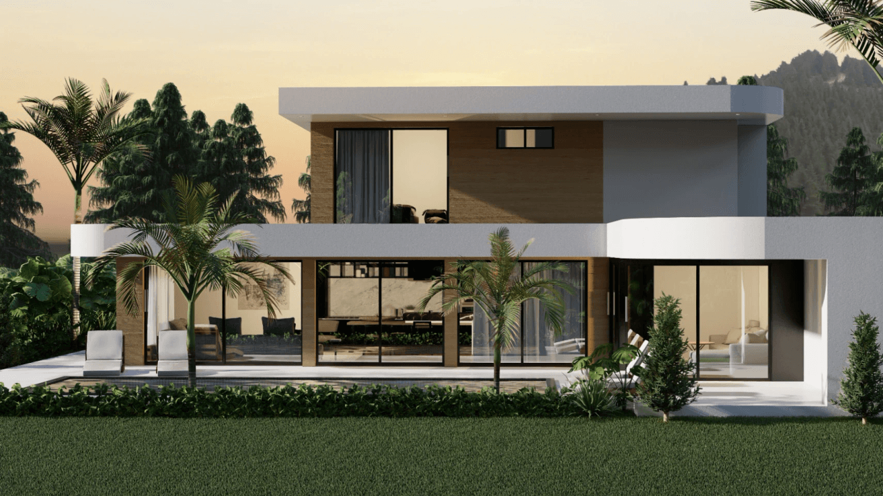Villa de design moderne de style Ibiza à Pedreguer avec vue panoramique sur les montagnes