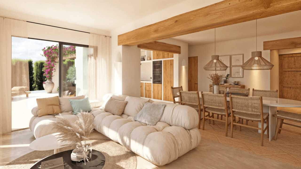 Exclusieve Ibiza-stijl villa met panoramisch zee- en bergzicht in Moraira