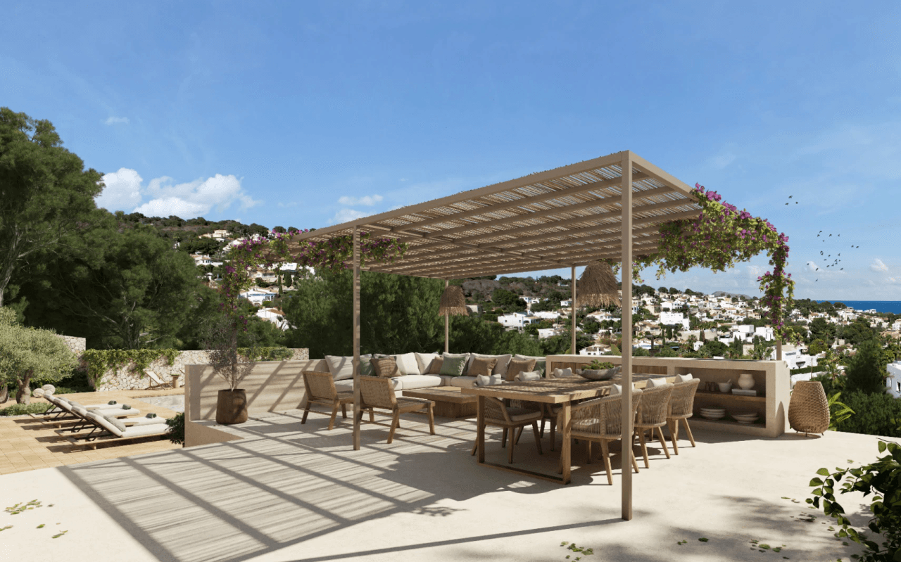 Luxury Mediterranean design villa in La Fustera with sea views, wellness facilities, and prime location.