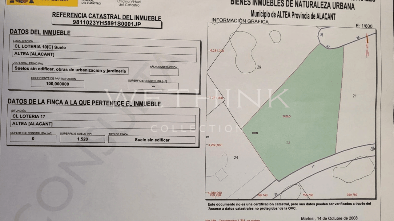 One of the Last Prime Building Plots with Panoramic Mediterranean Views in Altea