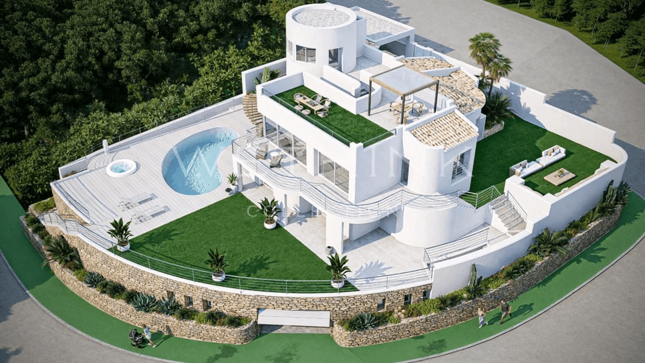 Villa méditerranéenne de luxe avec vue panoramique sur la mer à Altea Hills